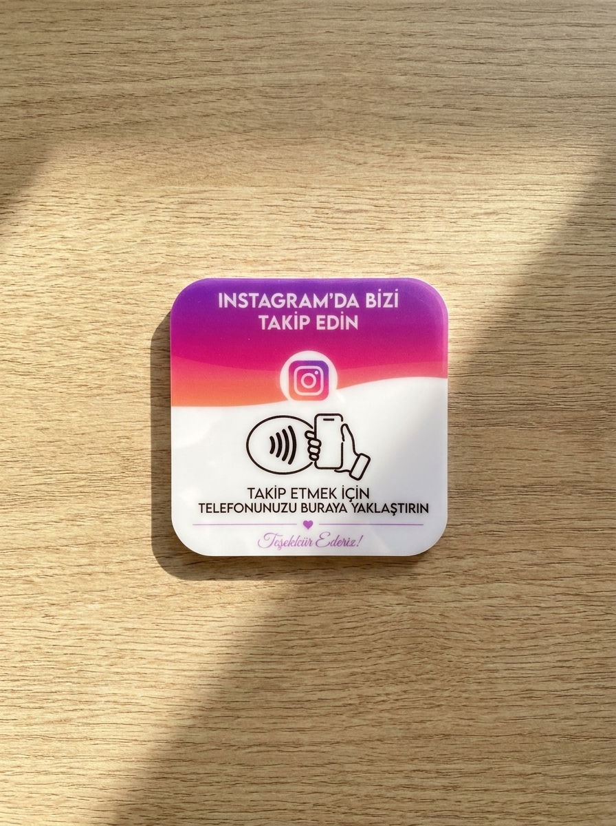 Tek Tıkla Instagram NFC kart örneği